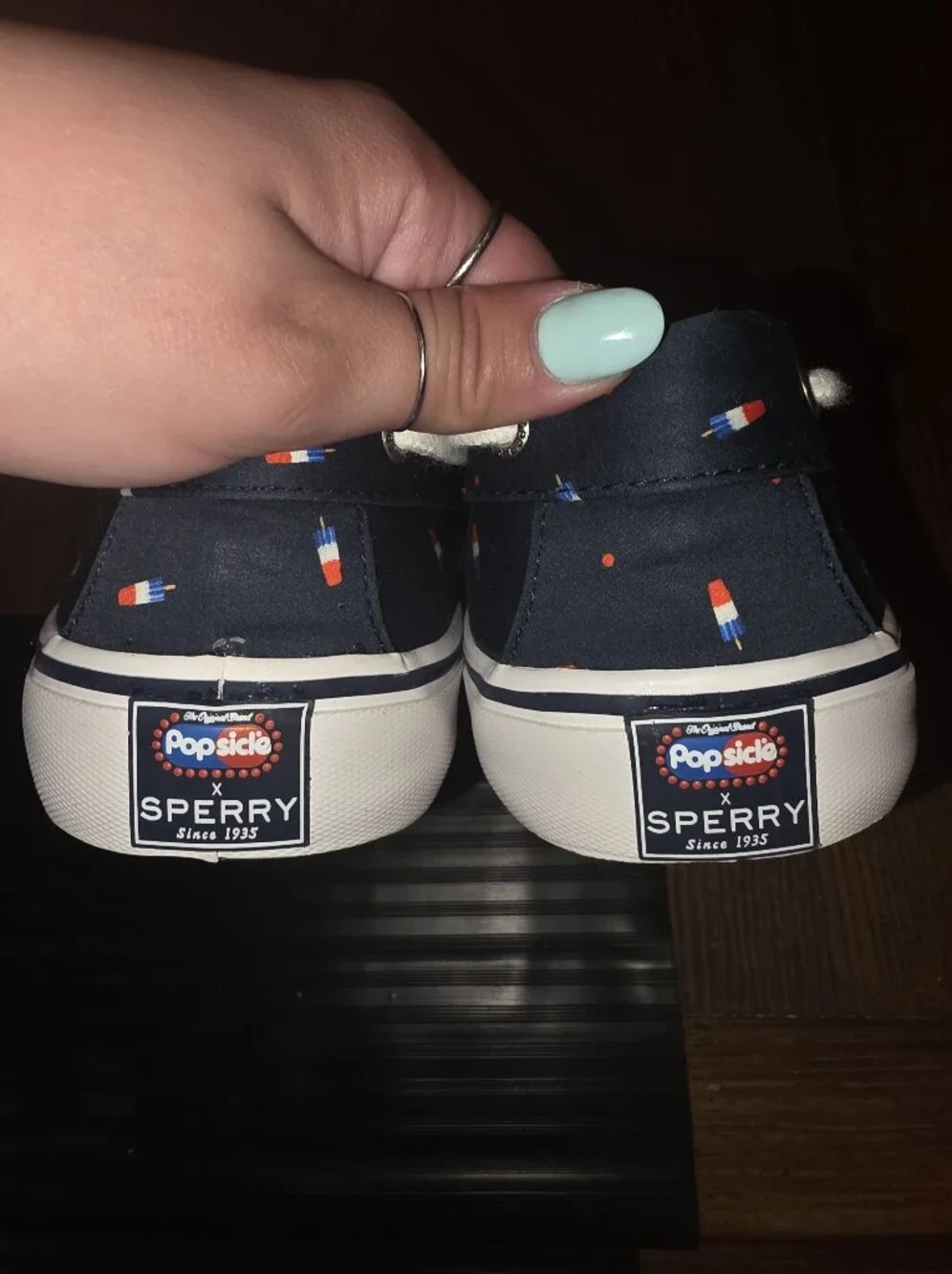 Sperry X Popsicle Navy Boat Shoes with Popsicle Print MENS 9.5 WOMENS 11